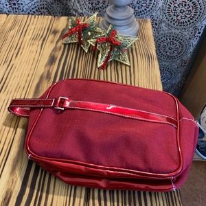 Estee Lauder Red Makeup Bag Zipper